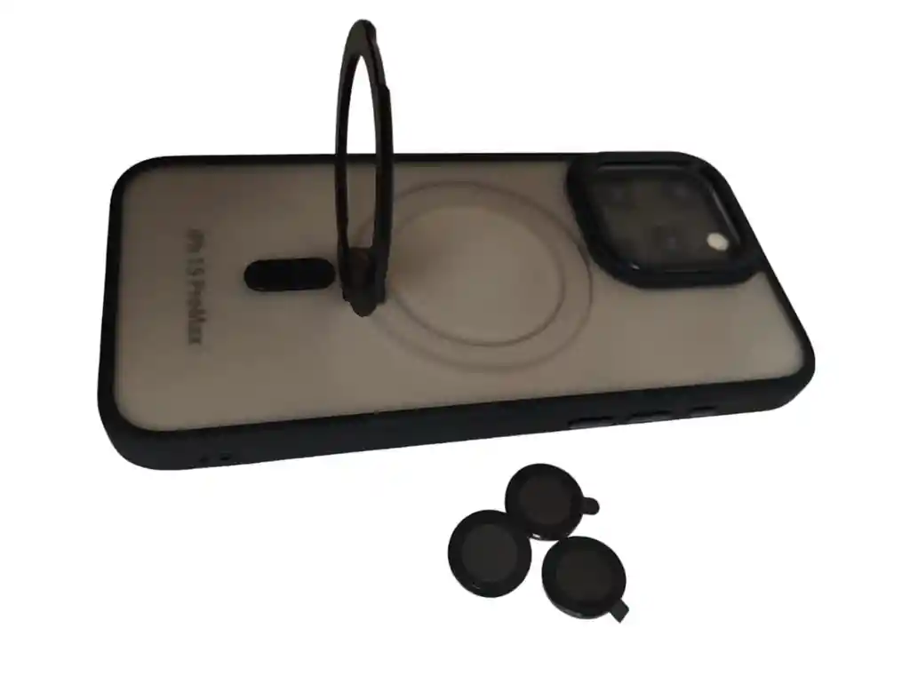 Estuche Para Iphone 15 Pro Max Focus Duo Kit Lentes Negro