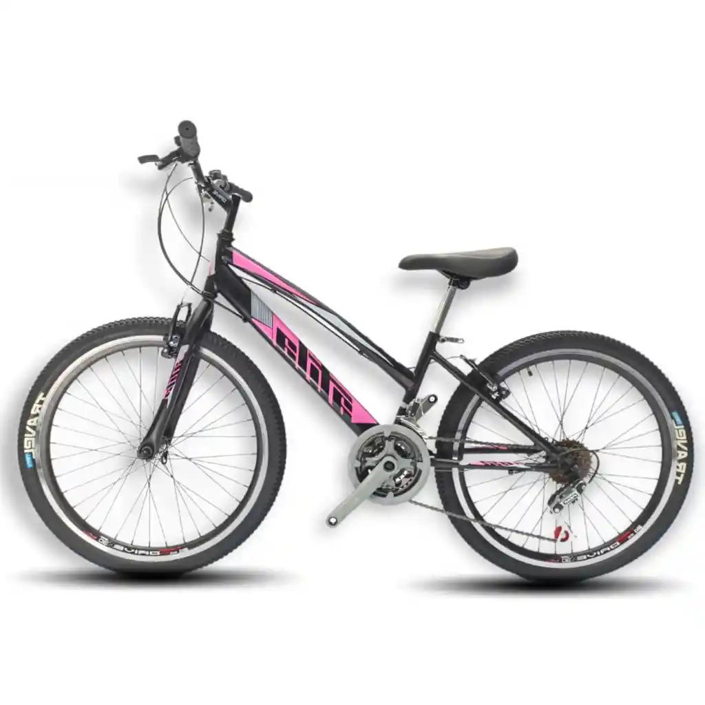 Bicicleta Todo Terreno - Rin 26 Doble Pared Atila 18 Cambios - Negra Con Rosa