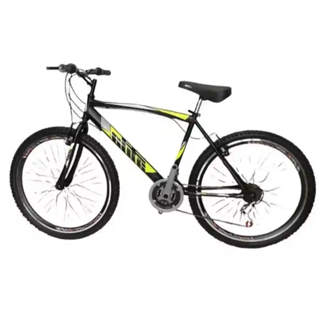 Bicicleta Todo Terreno - Rin 26 Doble Pared Atila 18 Cambios - Negro Con Amarillo