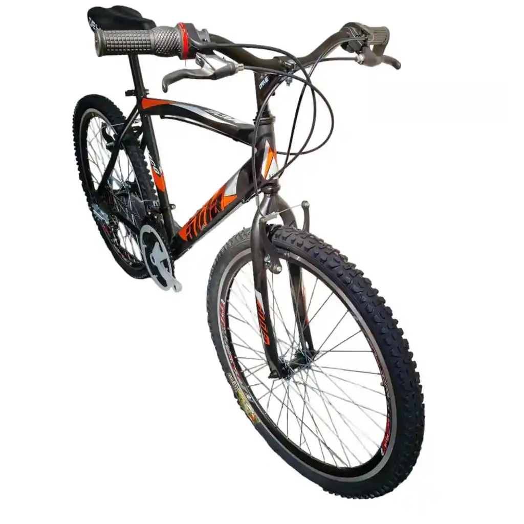 Bicicleta Todo Terreno - Rin 26 Doble Pared Atila 18 Cambios - Negro Con Naranja