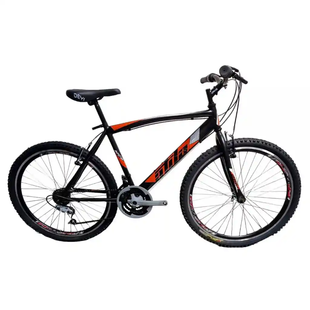 Bicicleta Todo Terreno - Rin 26 Doble Pared Atila 18 Cambios - Negro Con Naranja