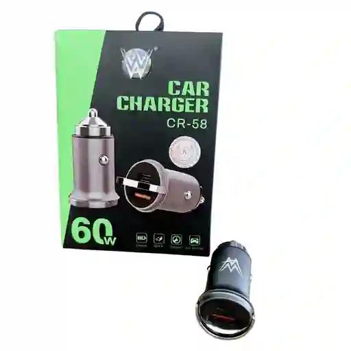 Cargador Adaptador Cigarrera Carro Cr-58 X2 Usb - Usb Tipo C 60w