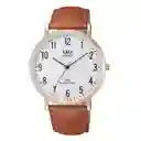 Reloj Qq Qyq Qz02j104y Casual Cuero Hombre + Estuche