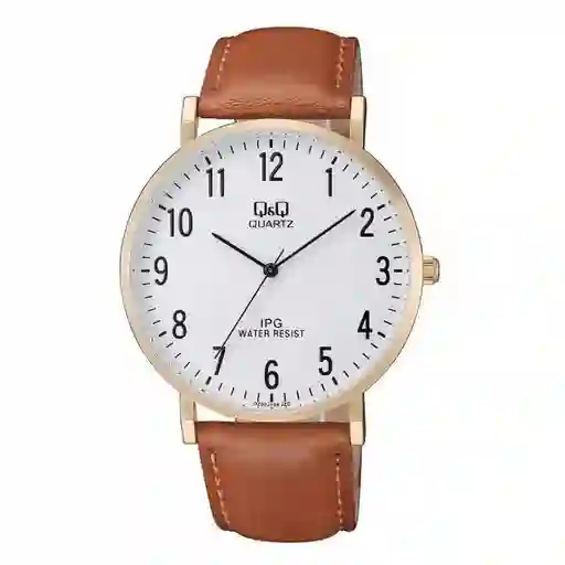 Reloj Qq Qyq Qz02j104y Casual Cuero Hombre + Estuche