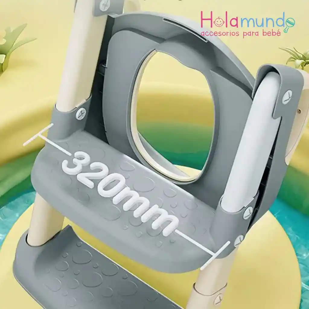 Adaptador Para Baño Con Escalera Plegable Gris