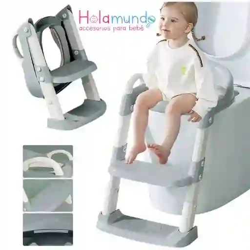 Adaptador Para Baño Con Escalera Plegable Gris