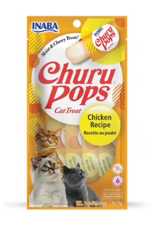 Inaba® Cat Churu Pops Chicken Recipe (4 Tubos De 15 Gr)