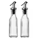 Set X 2 Aceitera Vinagrera Botella Dispensador Vidrio Cocina