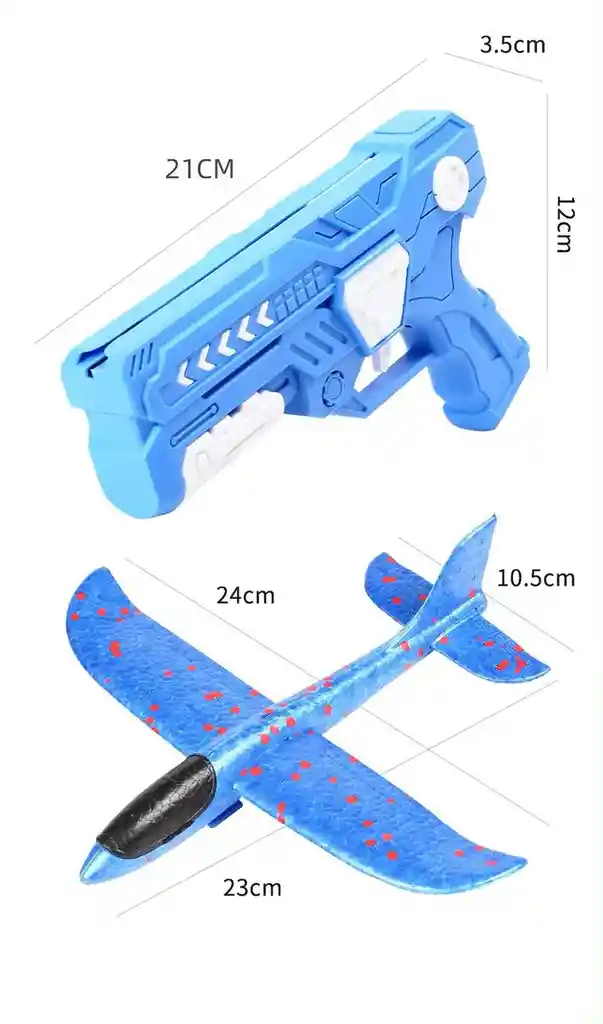 Pistola Lanza Avión De Tiro Con Lanza Juguete Para Niños Azul