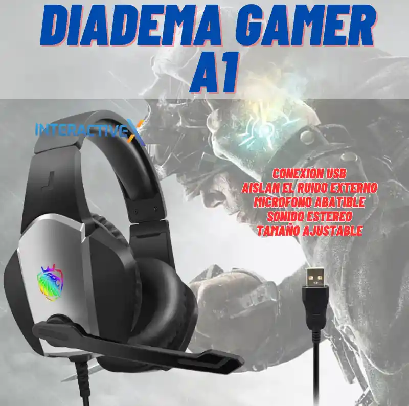 Audífonos Gamer Con Microfono A1/ Diadema Gamer / Auricular Gamer Usb