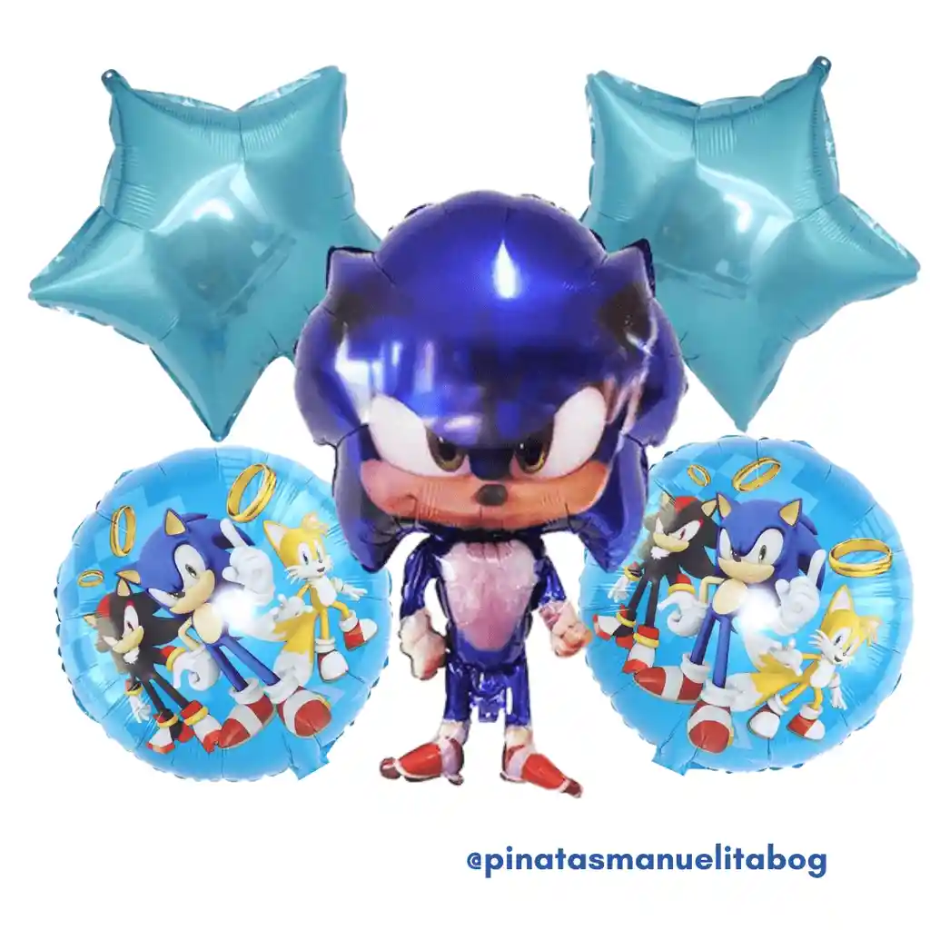 Kit De Globos Metalizados Sonic Sin Inflar