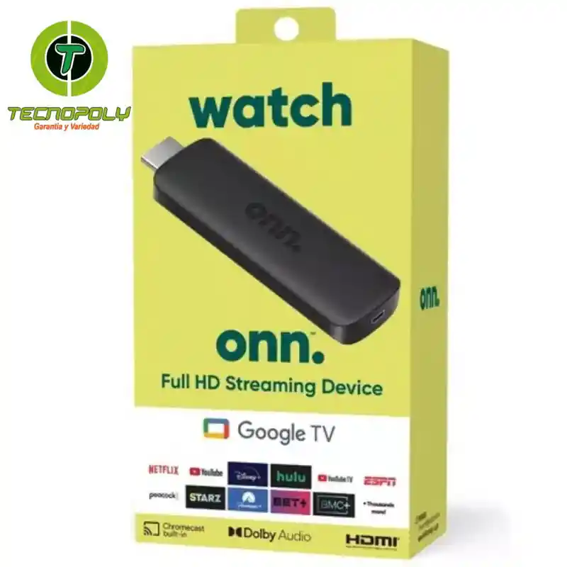 Convertidor Smart Tv Box Onn Tv Hd Control Remoto Con Comando De Voz