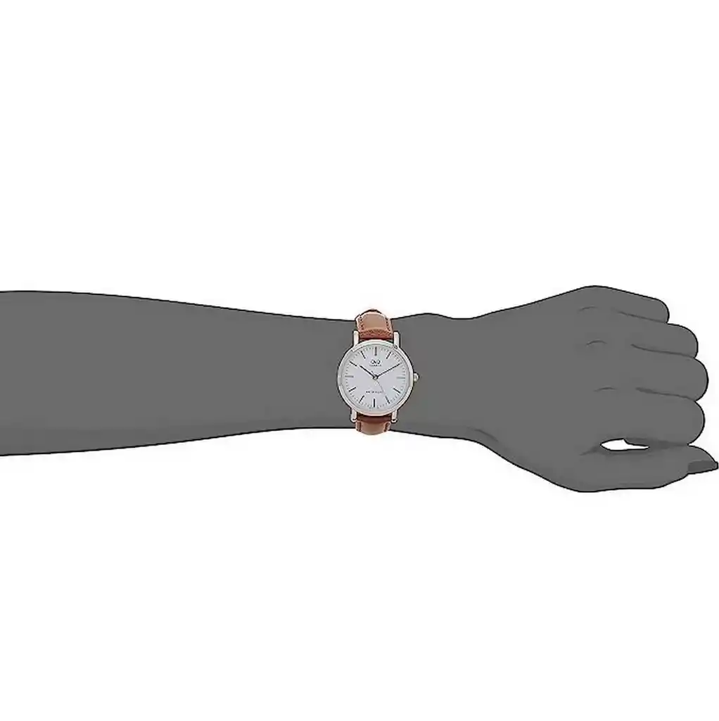 Reloj Qq Qyq Q979j301y Casual Cuero Mujer Dama + Estuche