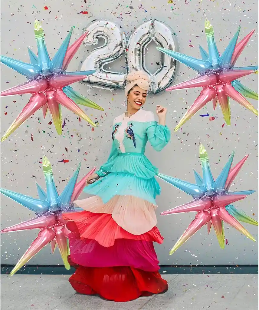 6 Globos De Estrella De Puntas Degrade