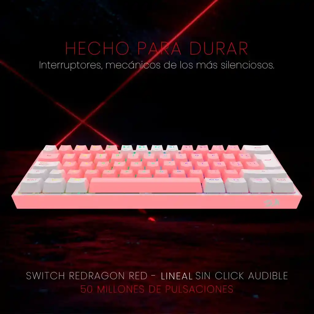 Teclado Gamer Mecánico Wireless Redragon K616 Rgb-pw Fizz Pro