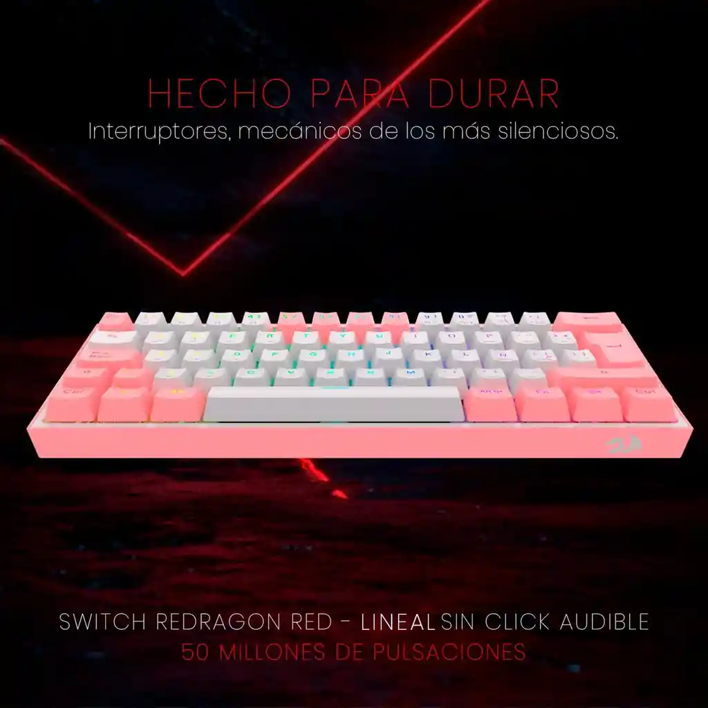 Teclado Gamer Mecánico Wireless Redragon K616 Rgb-wp Fizz Pro