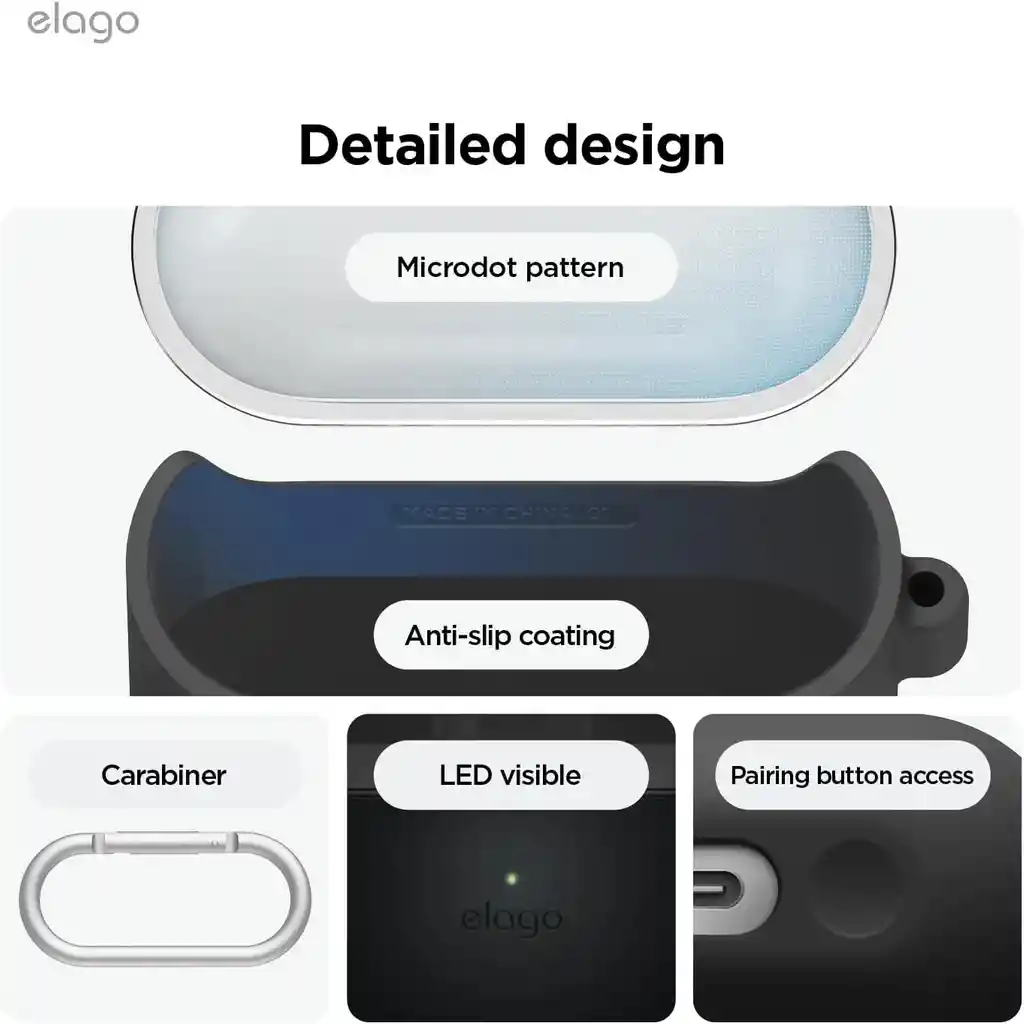 Elago Estuche Para Galaxy Buds 3 / Buds 3 Pro Duo Con Arnes En Negro