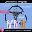 Dildo Realista + X2 Dildos Curvos Adherentes + Arnes Doble Universal