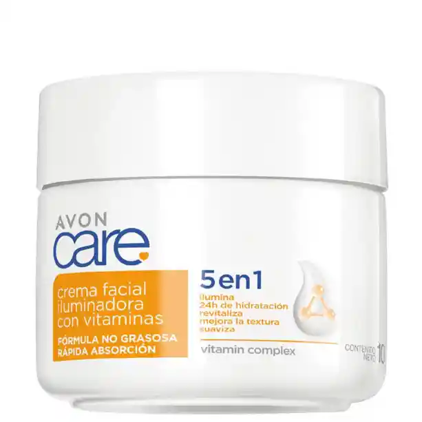 Crema Facial Iluminadora Con Vitaminas 5 En 1.