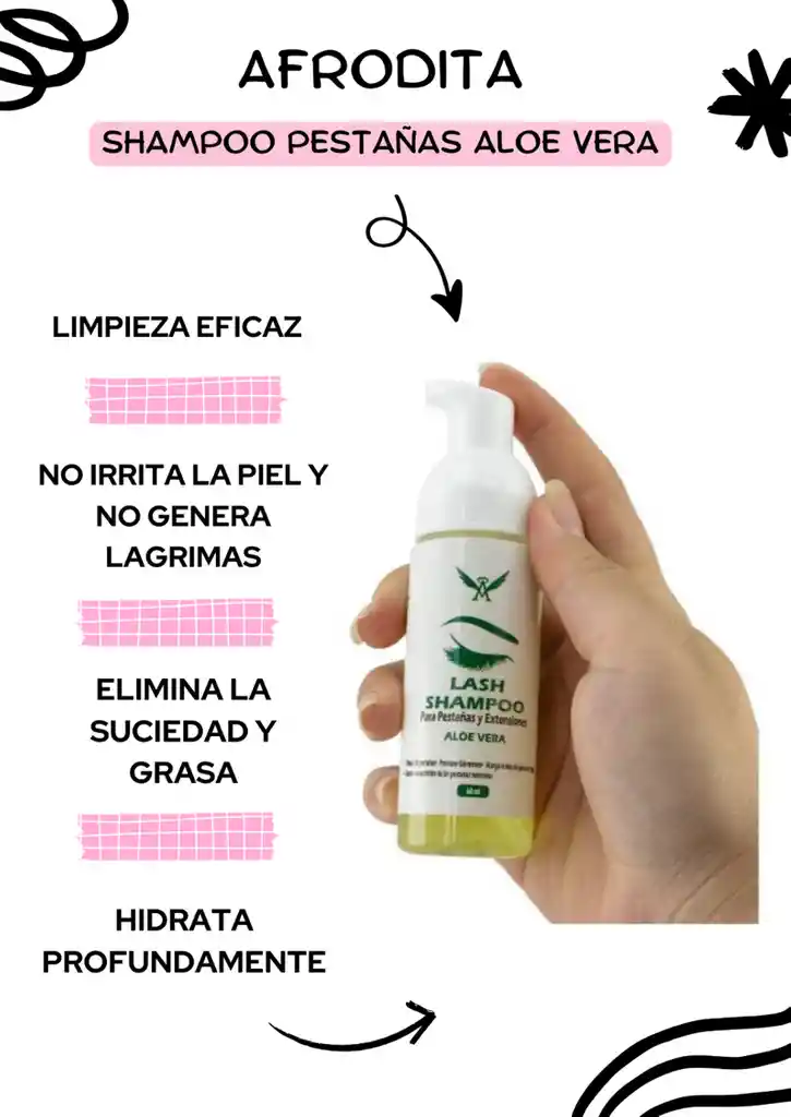 Afrodita Shampoo Pestañas Aloe Vera