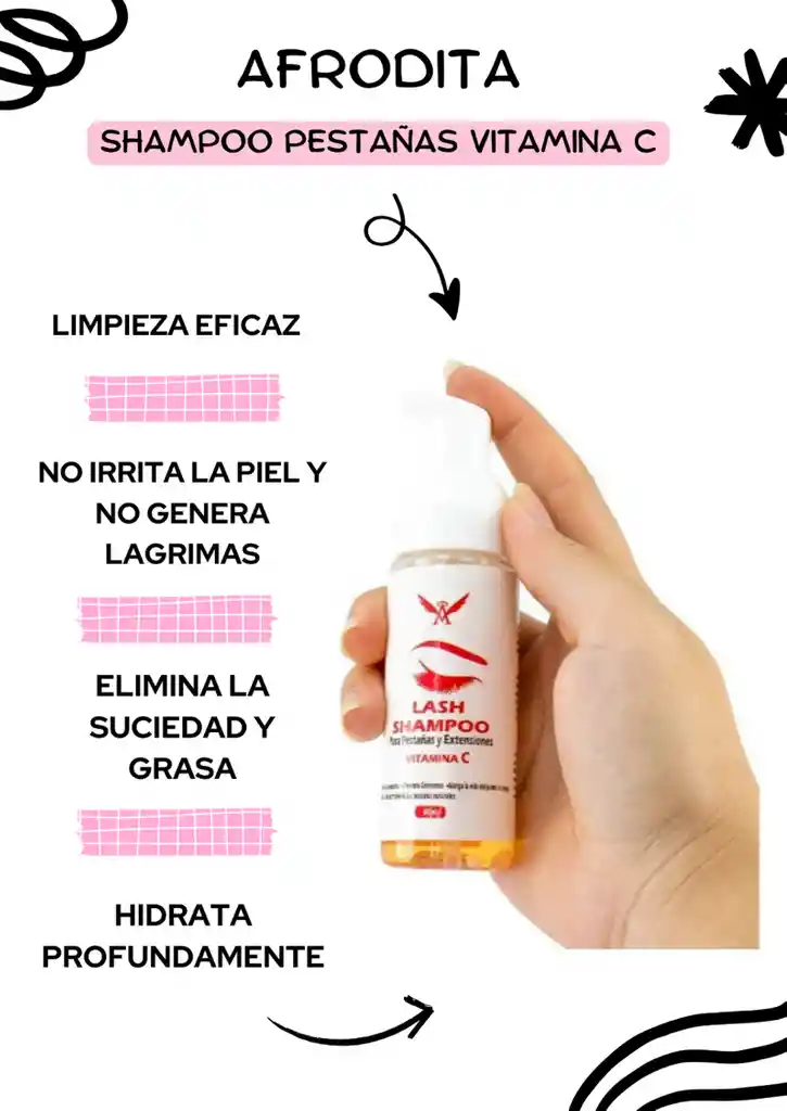 Afrodita Shampoo Pestañas Vitamina C