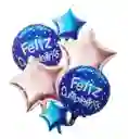 Kit De Globos Feliz Cumpleaños Metalizados