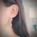 Aretes Hojas Doradas Con Cuarzo