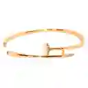 Pulsera Clavo Unisex Circon Rodio Dorado + Estuche