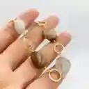 Pulsera Argollas Doradas Con Cuarzo