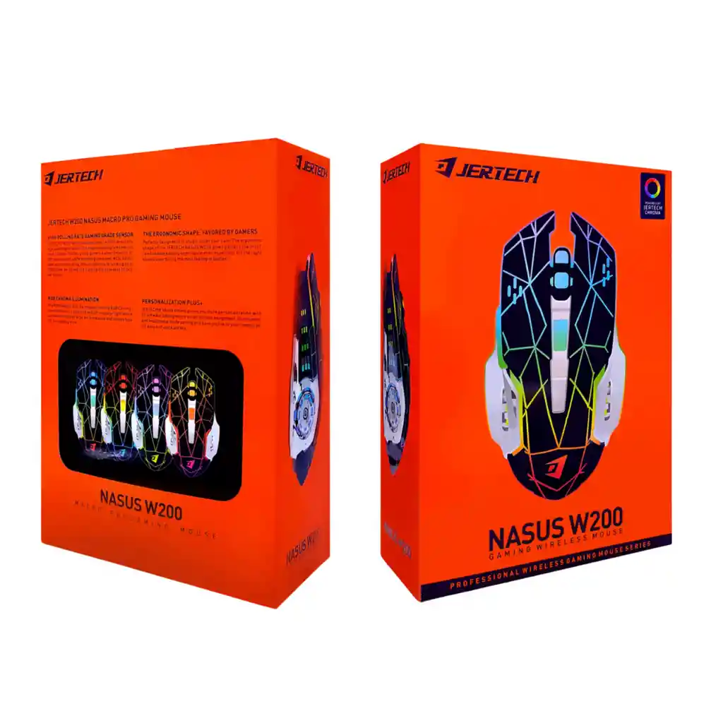 Raton Mouse Gamer Recargable 7 Dias Carga Retroiluminado Jertech Nasus W200