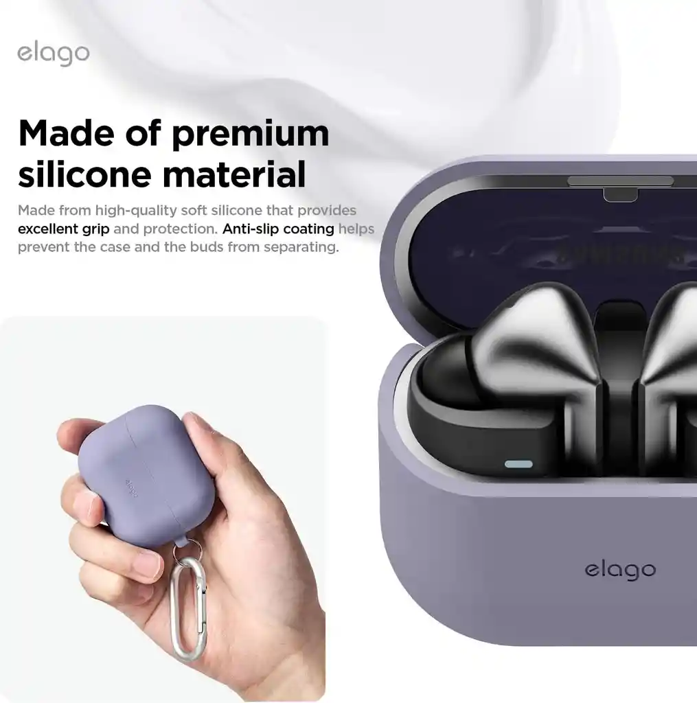 Elago Estuche Para Galaxy Buds 3 / Buds 3 Pro Con Arnés En Lavanda