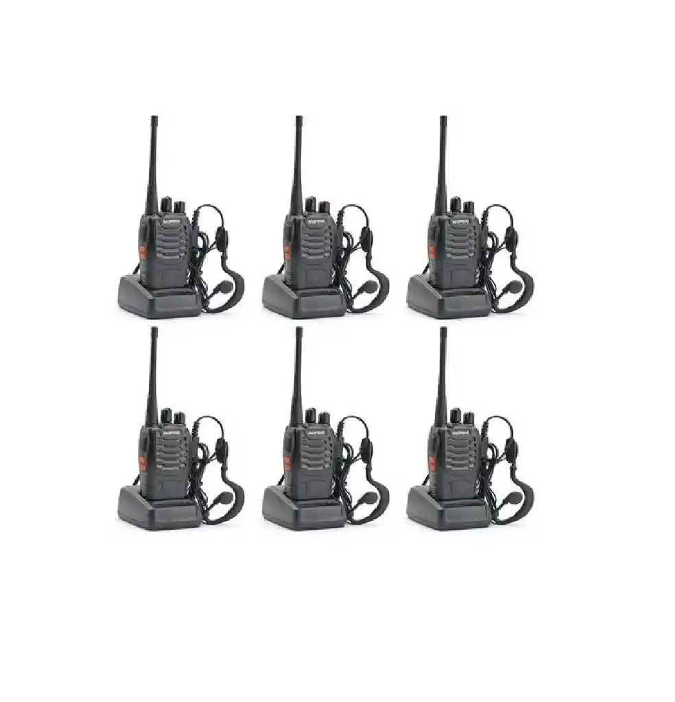 Set De 6 Radios Baofeng Bf-888s Walkie Talkie Inmediato