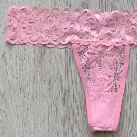 Tanga Encaje Palo De Rosa - Talla Única