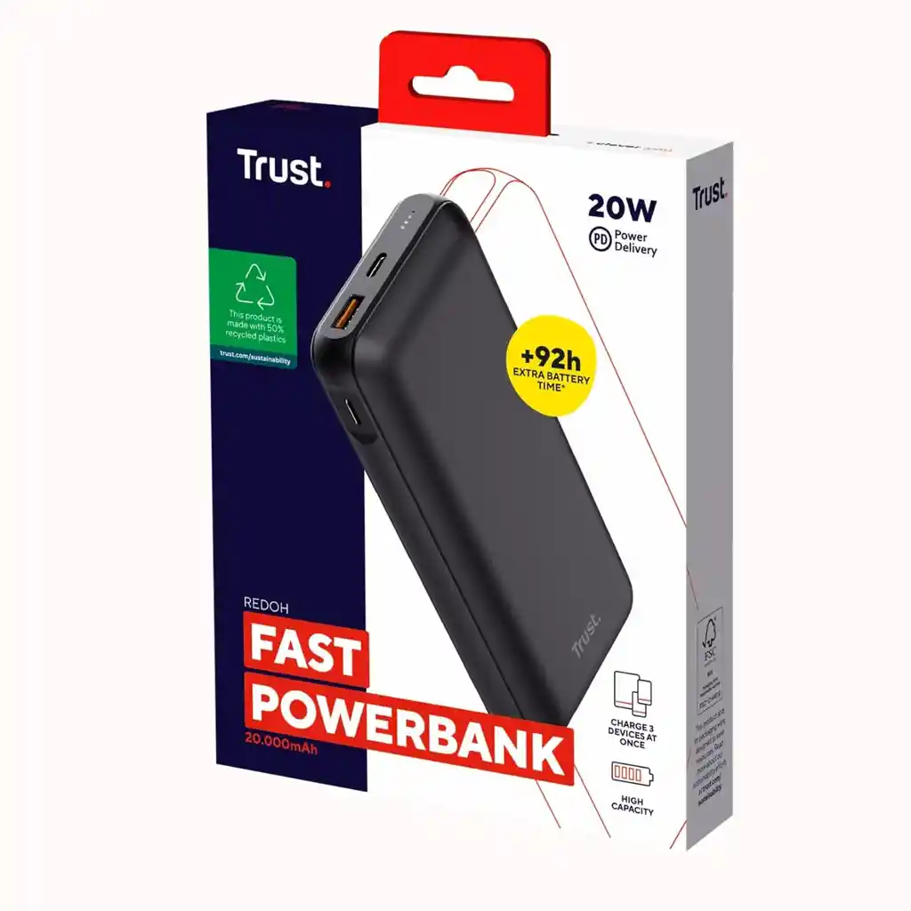 Powerbank Carga Rapida 20000 Mah Usb A / Tipo C 408gr | 20w