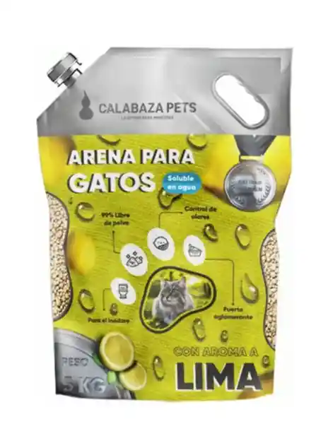 Arena Calabaza Pets Soluble En Agua Lima