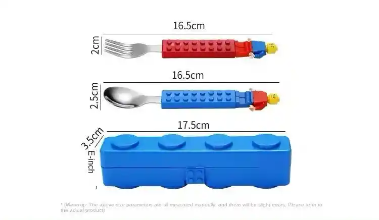 Set Cubiertos + Estuche Bloques Tipo Lego