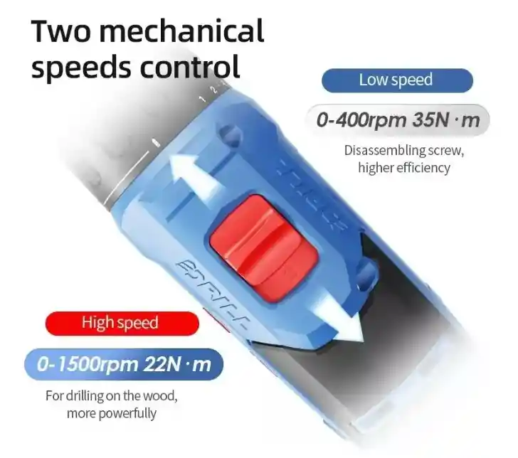 Taladro Inalámbrico Trabajo Pesado 12v 2.0 Dongcheng