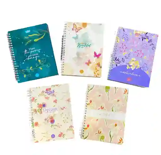 Cuaderno 5 Materias Grande De Mujer Argollado Cuadriculado Lukis Diseños Surtidos