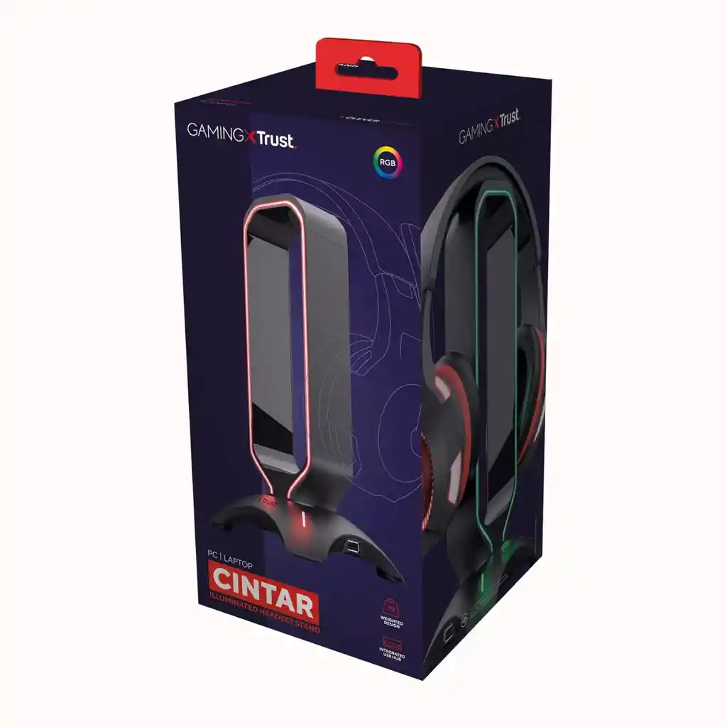 Soporte Stand Para Diadema Rgb Y Puertos Usb Trust Cintar