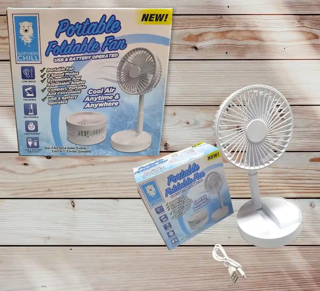 Mini Ventilador Plegable Portatil Recargable Blanco