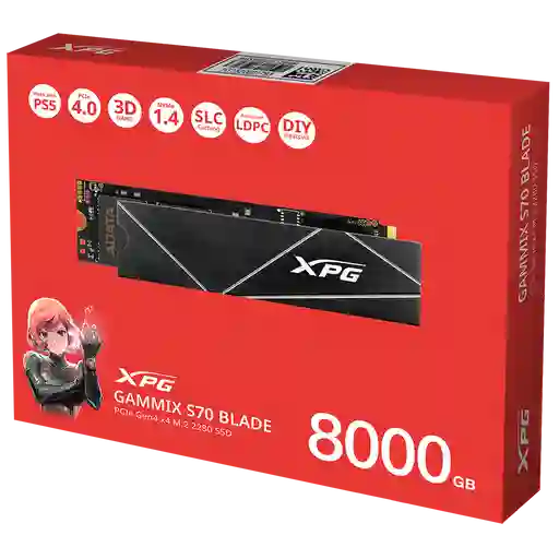 Unidad Sólida M.2 Xpg Gammix S70 Blade 8tb 7.300/6.300mb/s (dram Cache Buffer)