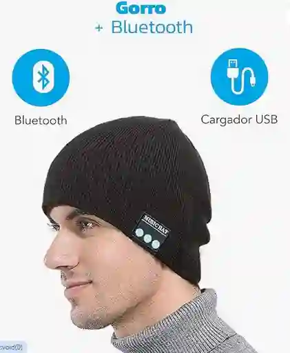 Gorro Pasamontaña Auriculares Bluetooth Altavoz Micrófono Llamadas
