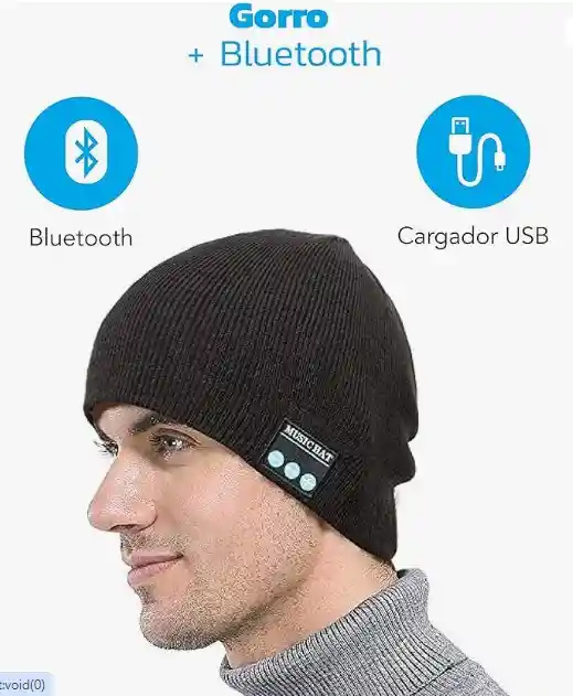 Gorro Pasamontaña Auriculares Bluetooth Altavoz Micrófono Llamadas