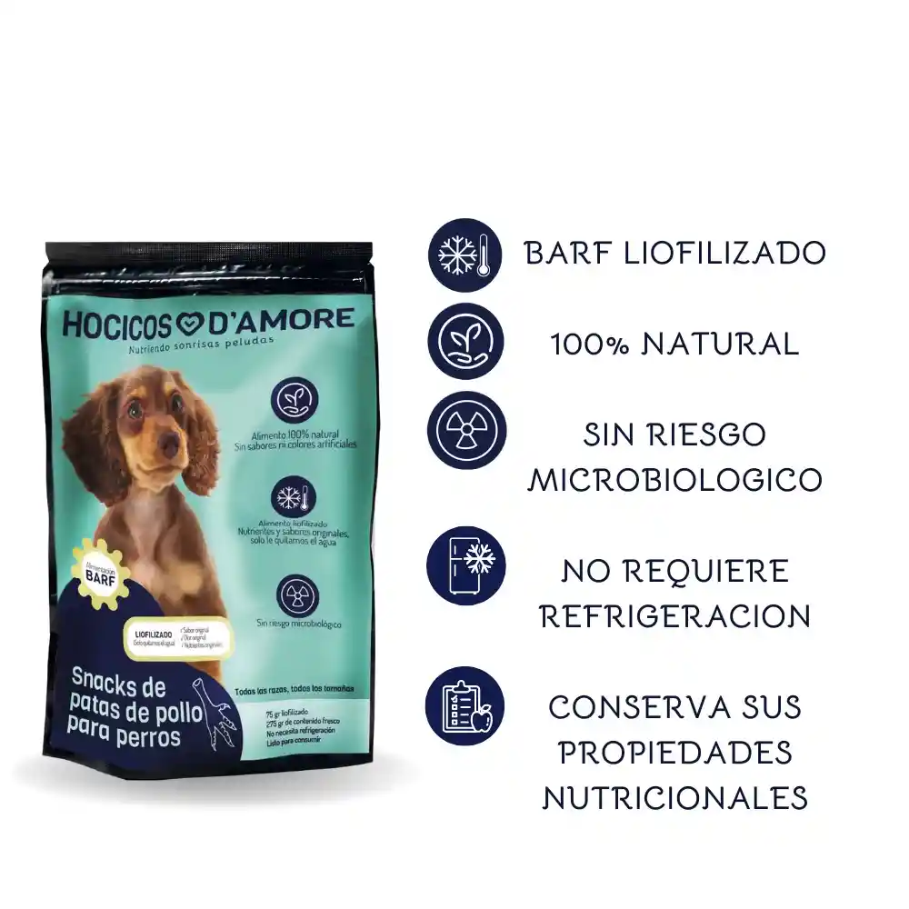Hocicos D´amore Snack Patas De Pollo Para Perros X 75 Gr