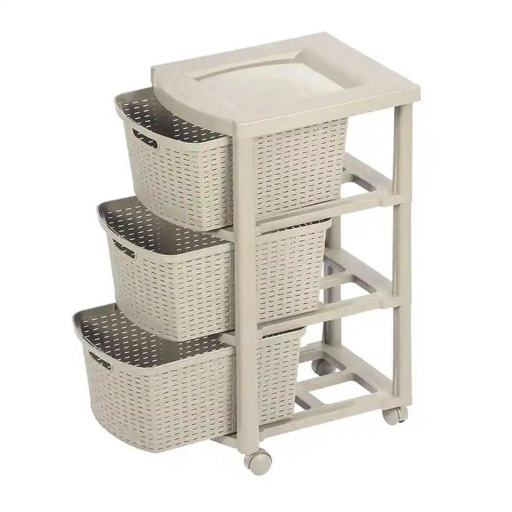 Cajonero Rattan 3 Gavetas Taupe