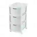 Cajonero Rattan 3 Gavetas Blanco Nieve