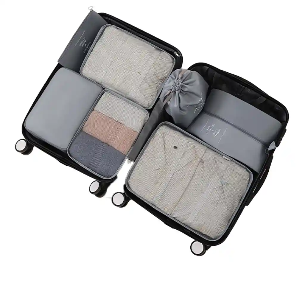 Set De Bolsas Organizador De Viajes - Packing Cubes Gris