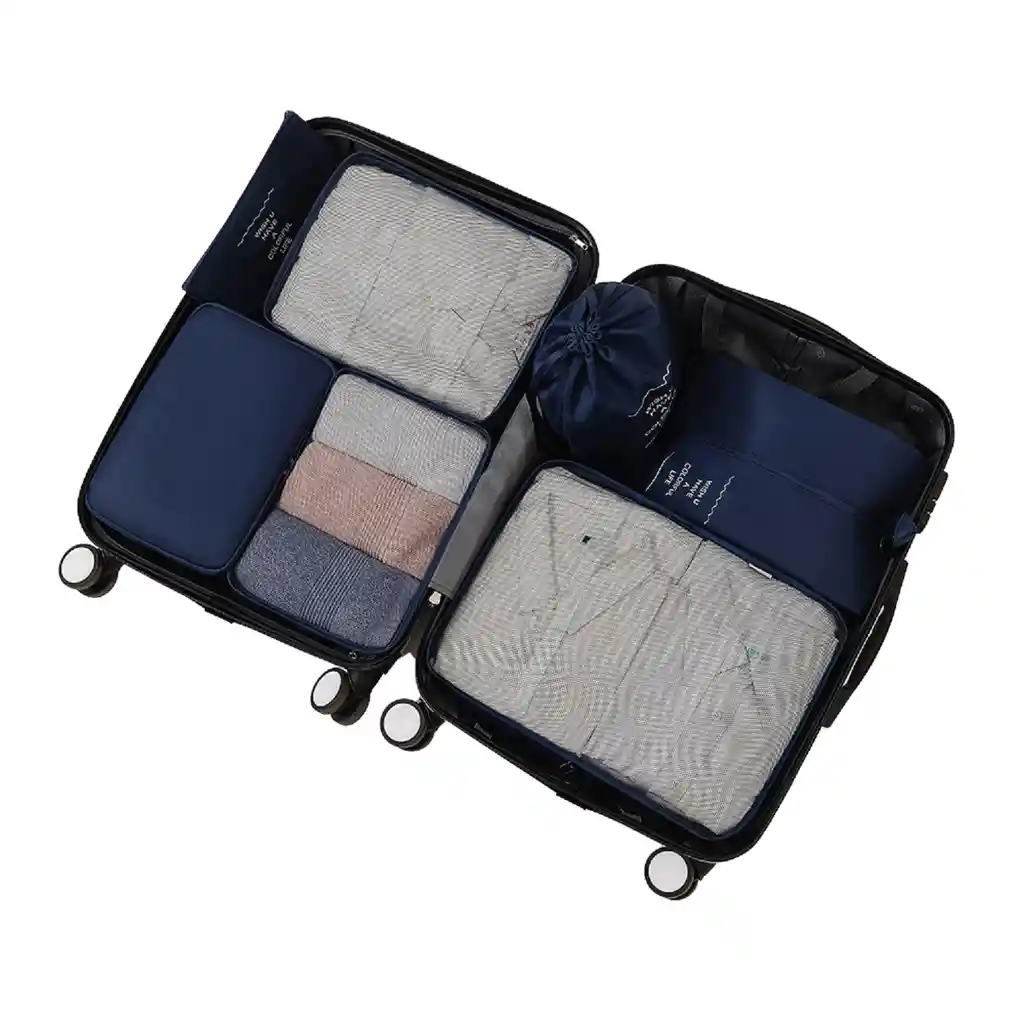 Set De Bolsas Organizador De Viajes - Packing Cubes Azul