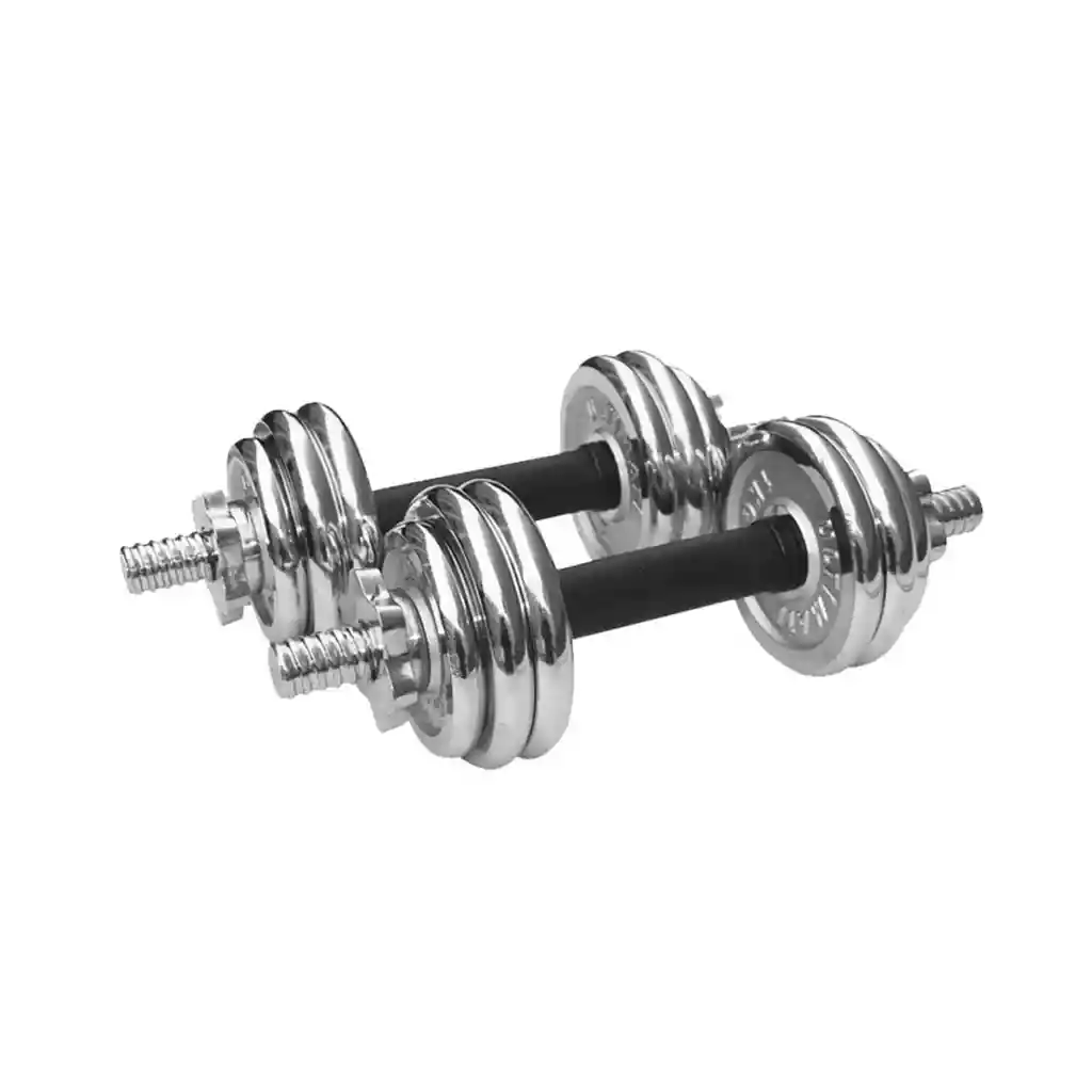 Set Mancuernas 15 Kg Cromadas