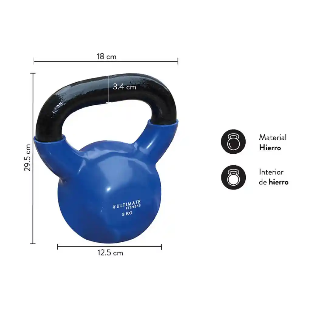 Kettlebell Pro - Pesa Rusa 8 Kg